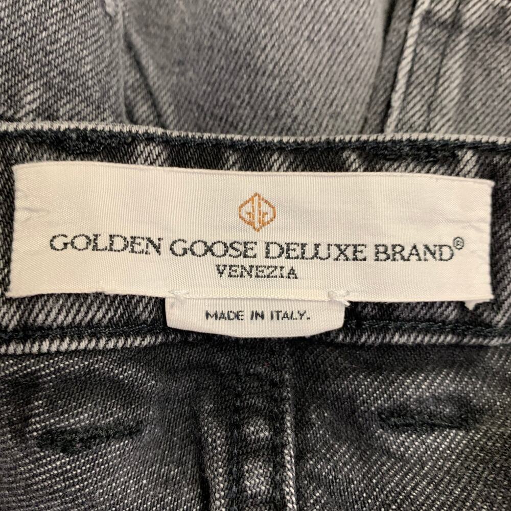 GOLDEN GOOSE Size M Grey Cotton Tapered Distressed Jeans - Picture 6 of 9